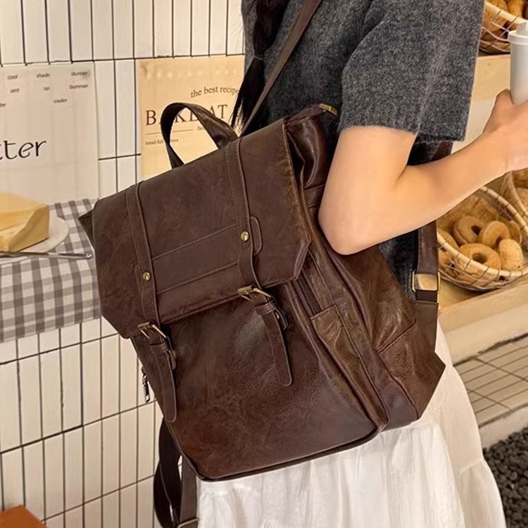 Leather Backpack Vintage - Dames casual rugzak PU lederen schoolrugzakken