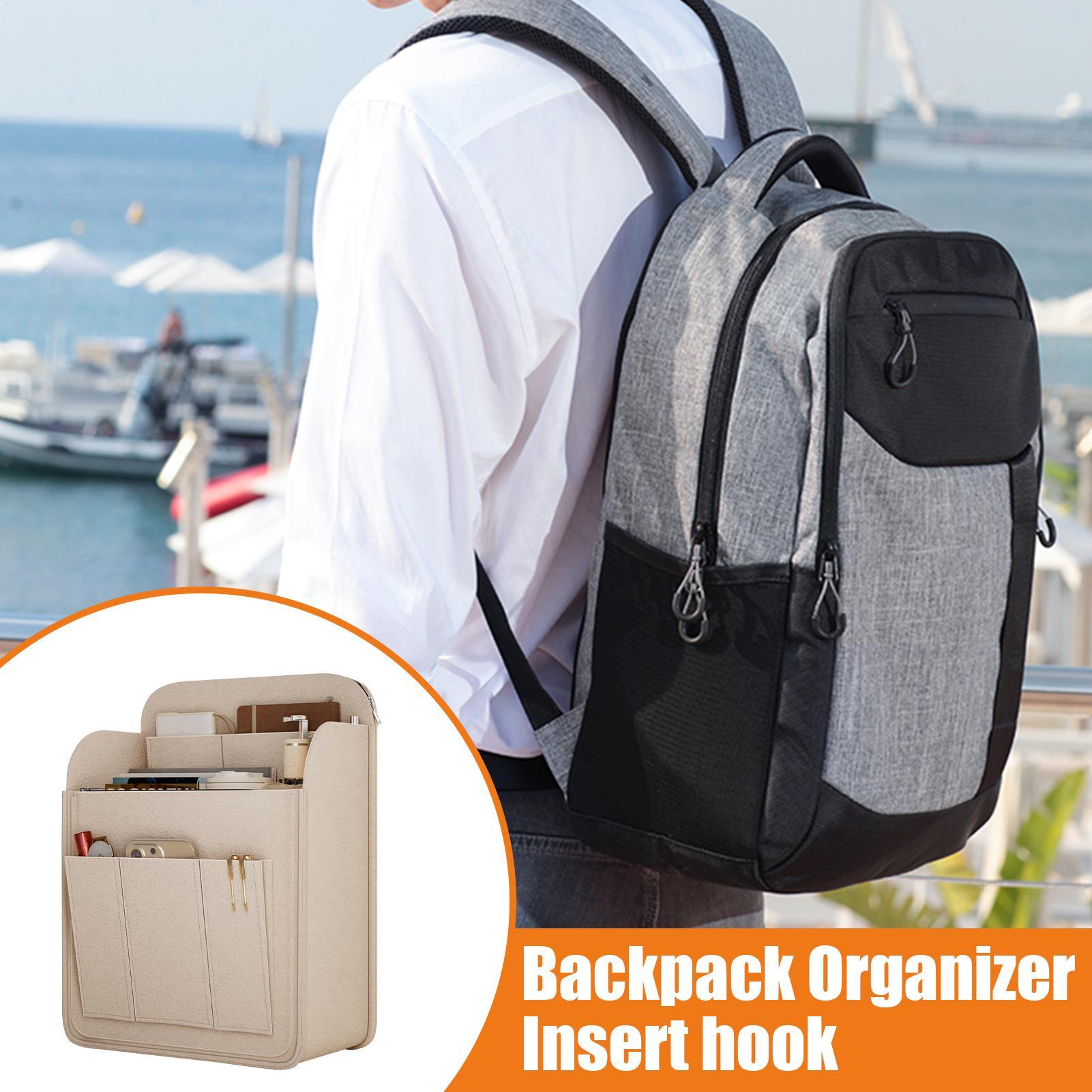 Backpack Insert Organizer - Boekentas-organizer-inzetstuk, grote capaciteit, draagbare rugzak-opbergtas, meerdere