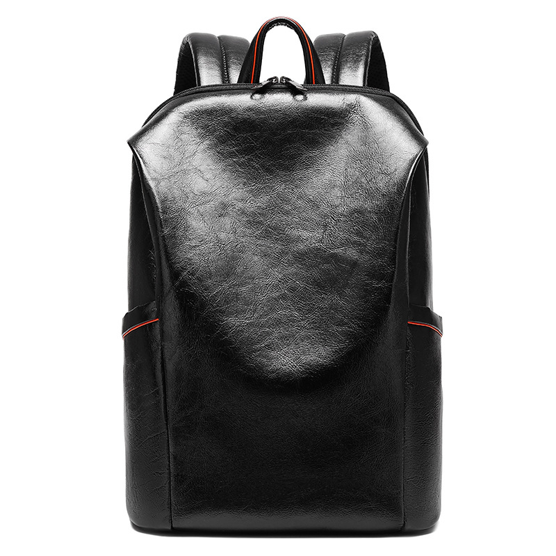Leather Backpack Vintage - Zwarte herenrugzak van echt leer, vintage