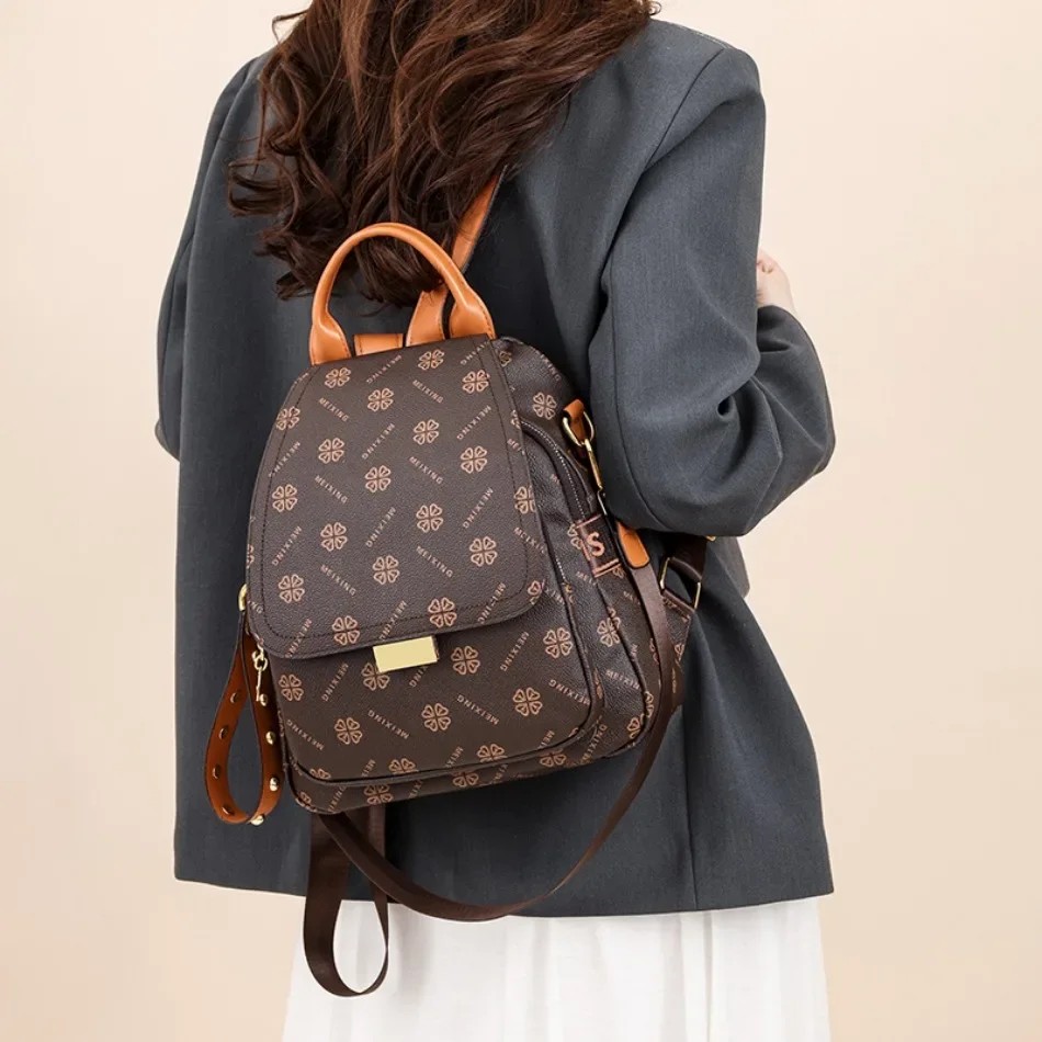 Retro bedrukte rugzak voor dam - Leather Backpack Vintage recensie en prijs