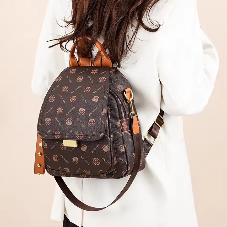 Retro bedrukte rugzak voor dam - Leather Backpack Vintage recensie en prijs