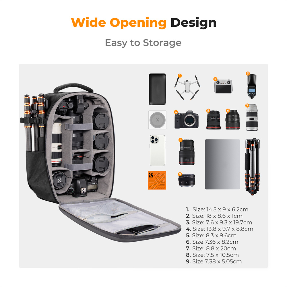 K&F CONCEPT Camera tas met gro - Rain Cover Backpack recensie en prijs