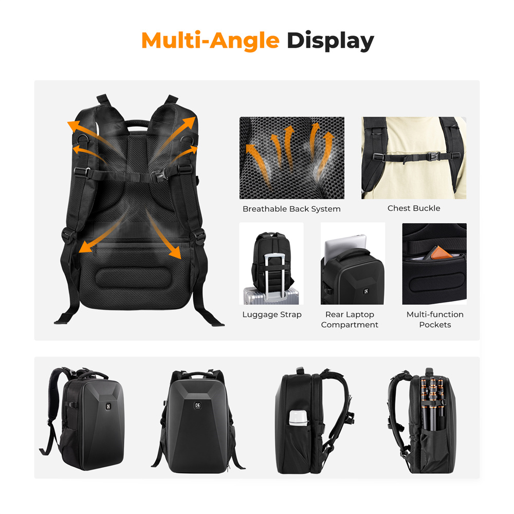 K&F CONCEPT Camera tas met gro - Rain Cover Backpack recensie en prijs